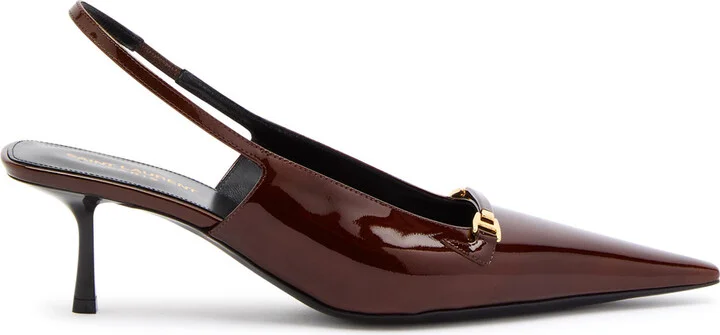 Saint Laurent Carine 55 Patent Leather Slingback Pumps