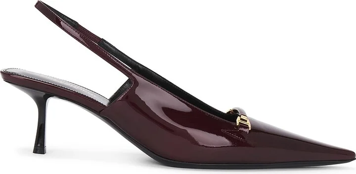 Saint Laurent Carine Slingback Pump in Burgundy