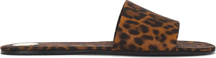 Saint Laurent Carlyle Flat Slide in Brown