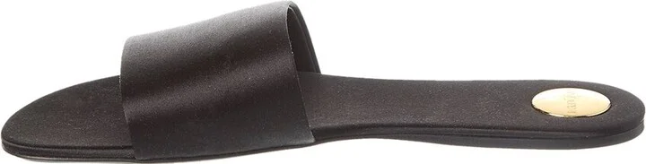 Saint Laurent Carlyle Satin Flat Sandal - Image 2