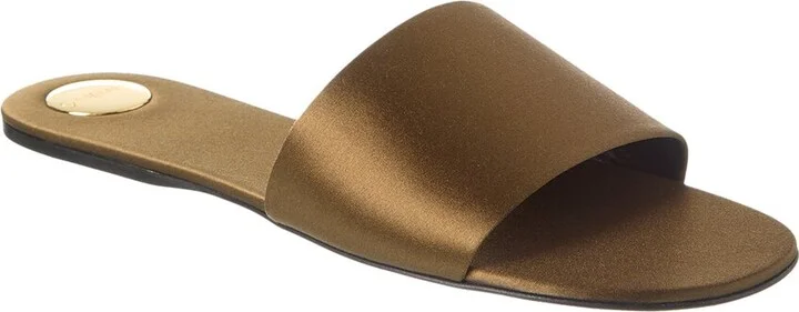 Saint Laurent Carlyle Satin Flat Sandal