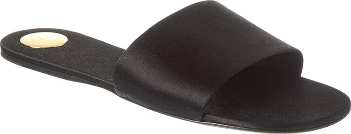 Saint Laurent Carlyle Satin Flat Sandal