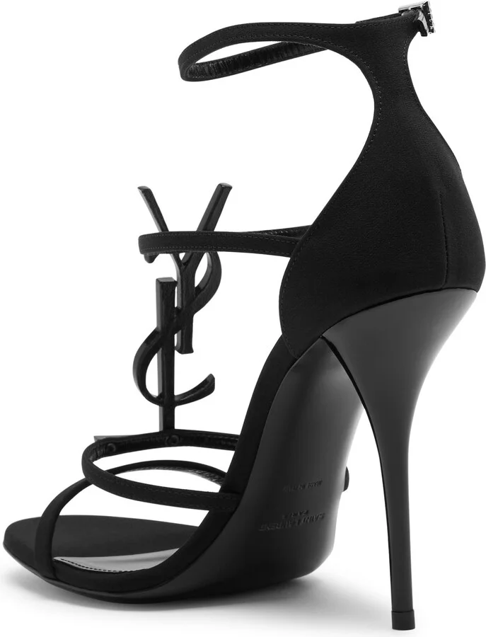 Saint Laurent Cassandra 100 Satin Sandals - Image 2
