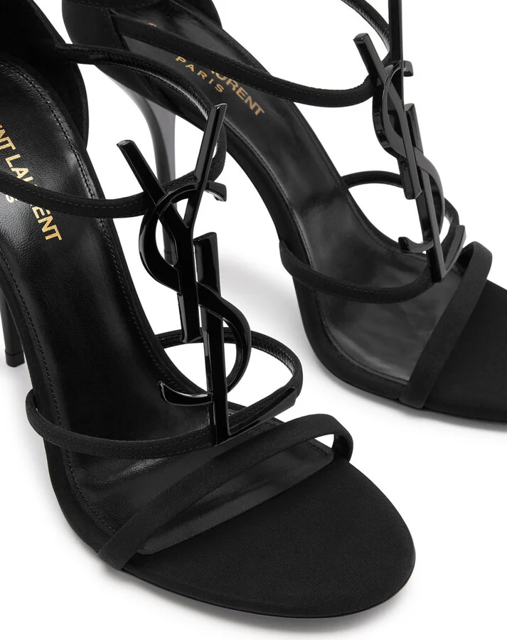 Saint Laurent Cassandra 100 Satin Sandals - Image 3