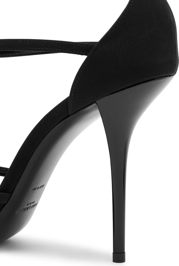 Saint Laurent Cassandra 100 Satin Sandals - Image 4