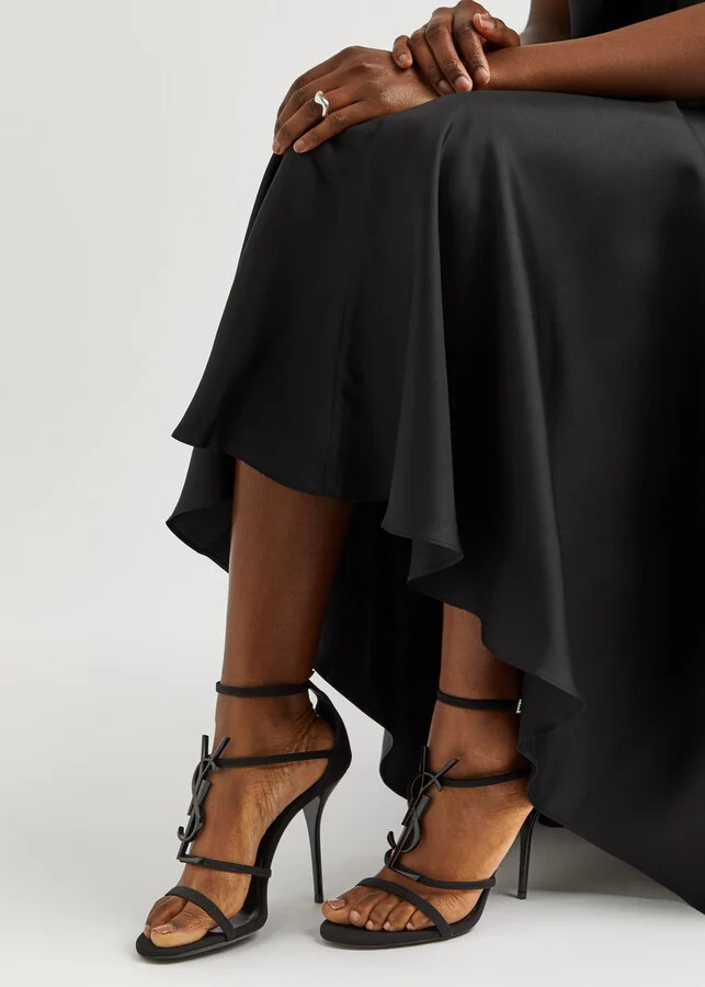 Saint Laurent Cassandra 100 Satin Sandals - Image 5
