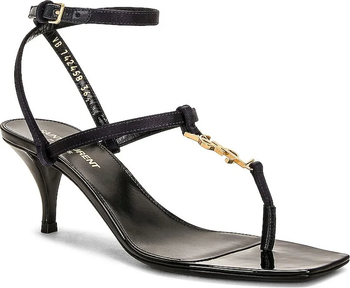 Saint Laurent Cassandra 60 Sandal in Navy - Image 2