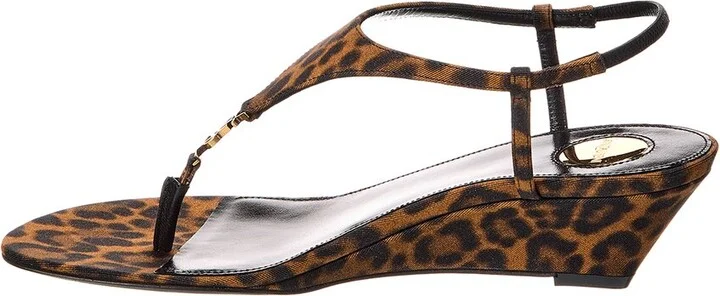 Saint Laurent Cassandra Grosgrain Wedge Sandal - Image 2