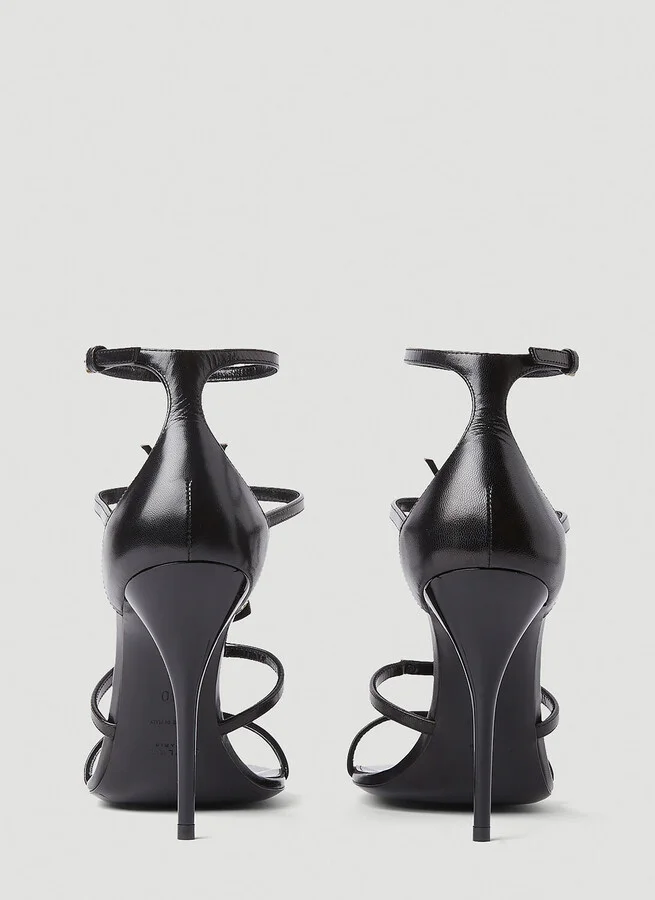 Saint Laurent Cassandra Heeled Sandals - Woman Heels Black Eu - 40 - Image 4
