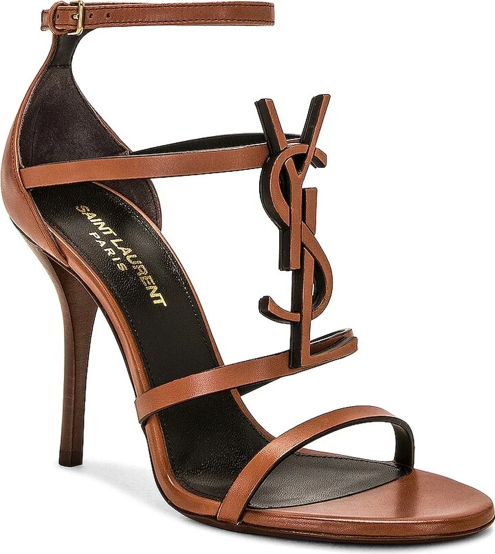 Saint Laurent Cassandra Heels in Cognac - Image 2