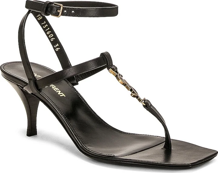 Saint Laurent Cassandra Sandal in Black - Image 2