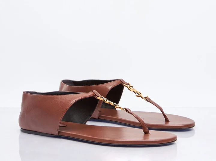 Saint Laurent Cassandra Sandals - Woman Sandals Brown Eu - 39 - Image 3