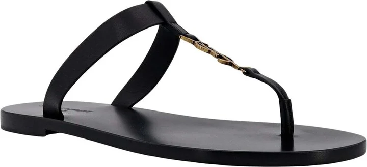 Saint Laurent Cassandre Leather Sandal