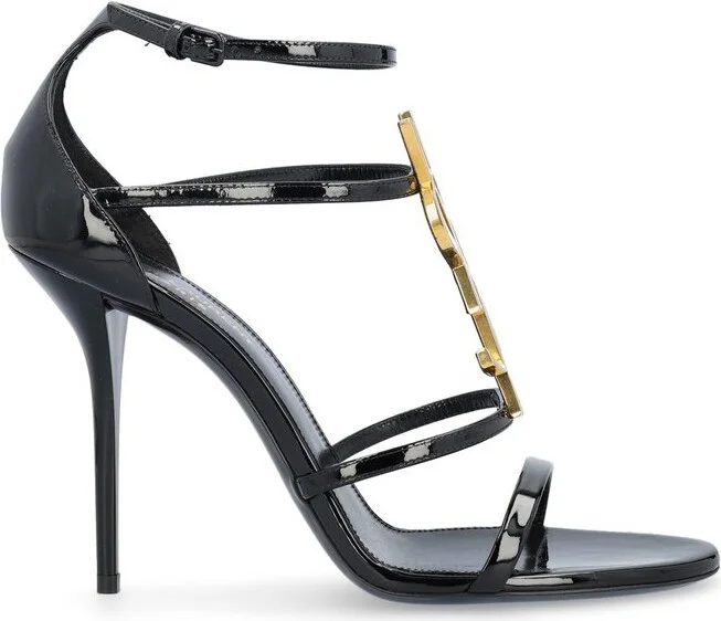 Saint Laurent Cassandre Logo Plaque Sandals