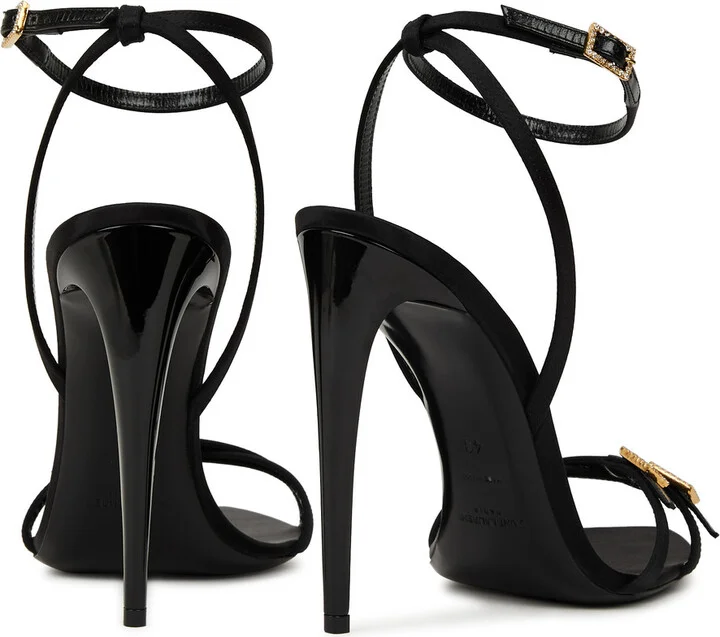 Saint Laurent Cassie 110 Satin Sandals - Image 3