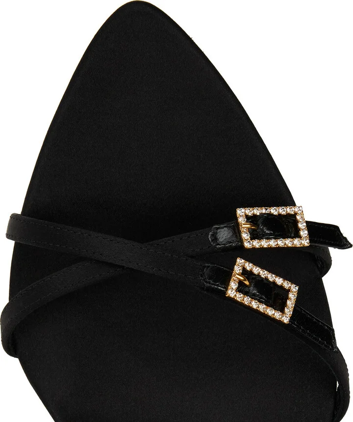 Saint Laurent Cassie 110 Satin Sandals - Image 4