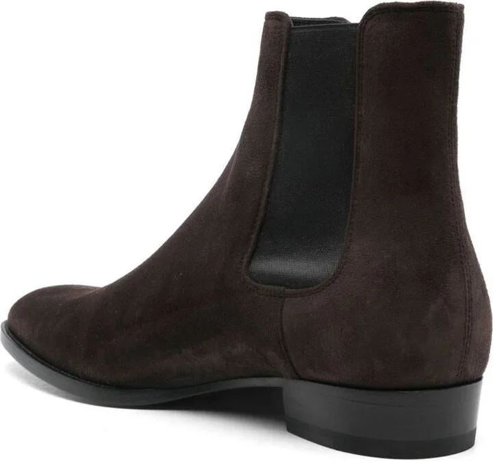 Saint Laurent "Chelsea Wyatt" Suede Ankle Boots - Image 2