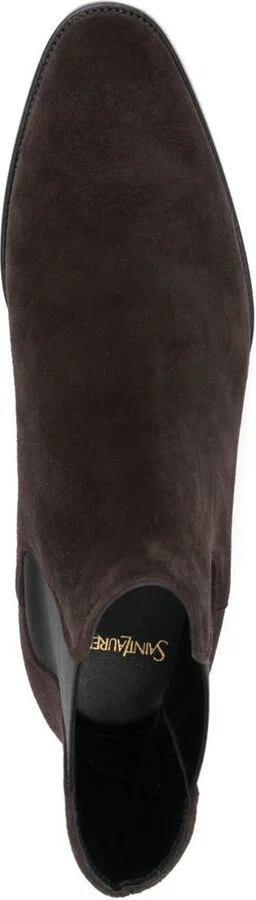 Saint Laurent "Chelsea Wyatt" Suede Ankle Boots - Image 4