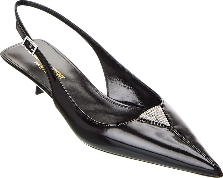 Saint Laurent Cherish 30 Leather Slingback Pump