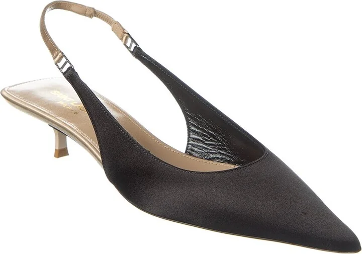 Saint Laurent Cherish 30 Satin Slingback Pump