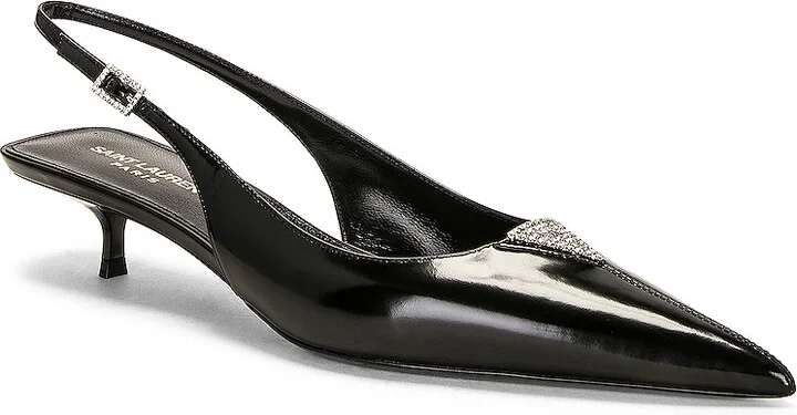 Saint Laurent Cherish Slingback Pump in Black - Image 2