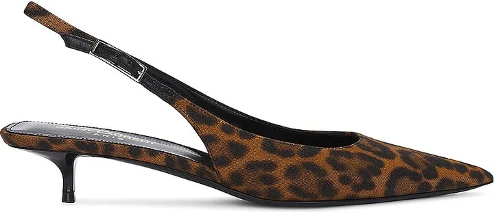 Saint Laurent Cherish Slingback Pump in Brown