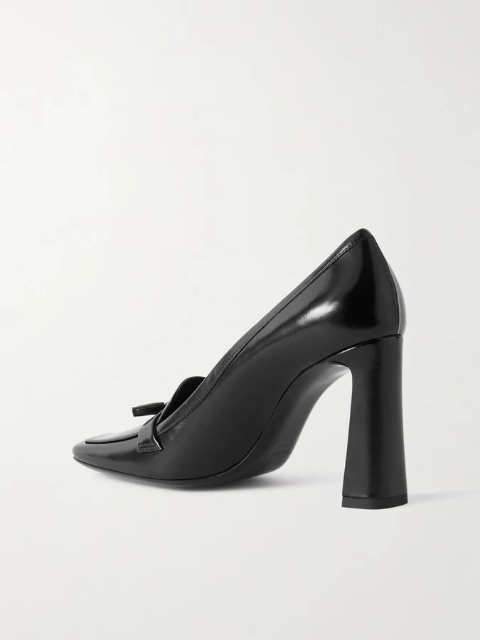 SAINT LAURENT - Chloé 90 Tasseled Leather Pumps - Black - Image 3