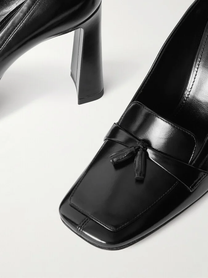 SAINT LAURENT - Chloé 90 Tasseled Leather Pumps - Black - Image 4
