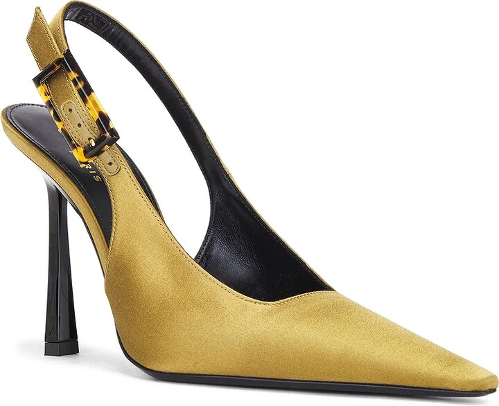 Saint Laurent Climax Slingback Pump in Olive - Image 2