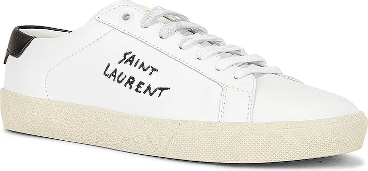 Saint Laurent Court Classic Signature Sneakers in White - Image 2