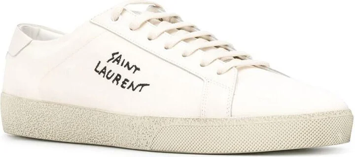 Saint Laurent Court Classic Sl/06 Embroidered Canvas And Leather Sneakers Shoes - Image 2