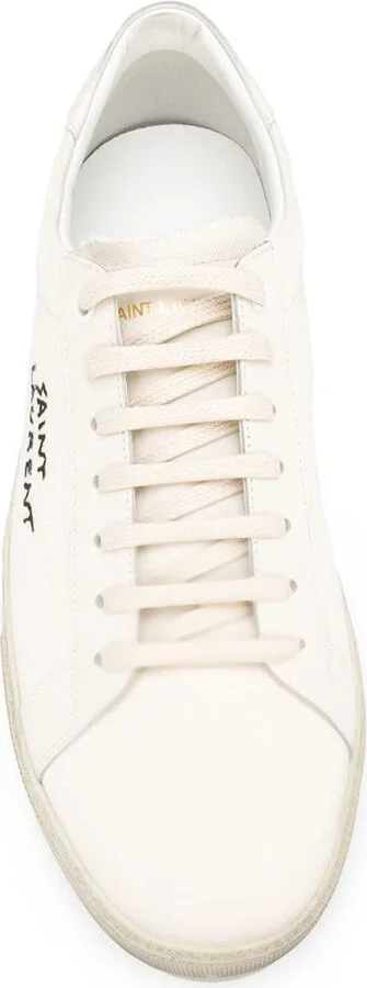 Saint Laurent Court Classic Sl/06 Embroidered Canvas And Leather Sneakers Shoes - Image 4