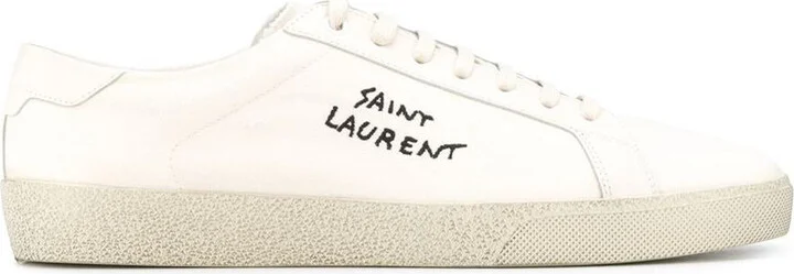 Saint Laurent Court Classic Sl/06 Embroidered Canvas And Leather Sneakers Shoes