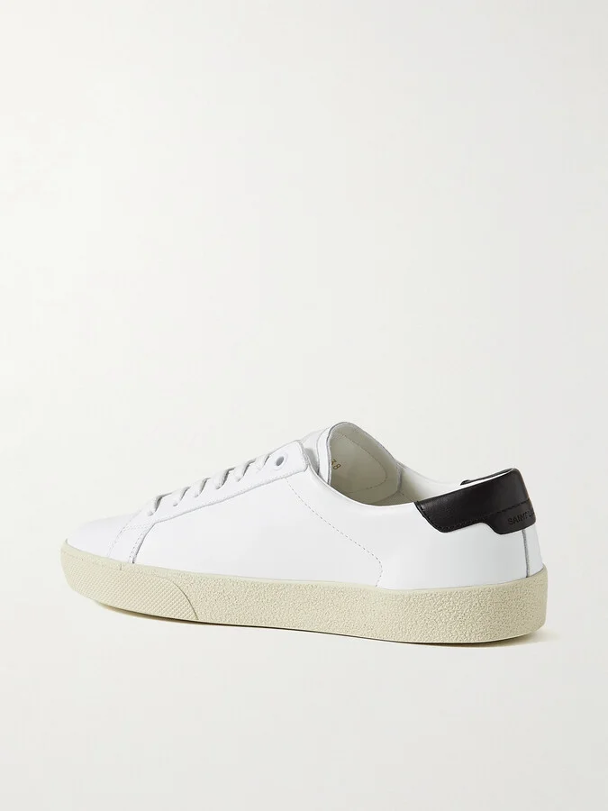 SAINT LAURENT - Court Classic Sl/06 Logo-embroidered Leather Sneakers - White - Image 3
