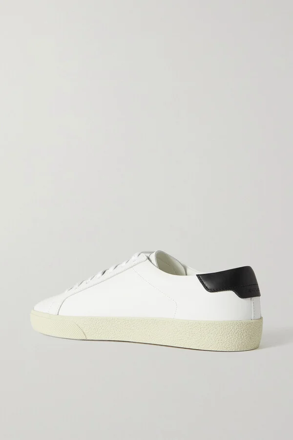 SAINT LAURENT - Court Classic Sl/06 Logo-embroidered Leather Sneakers - White - Image 3