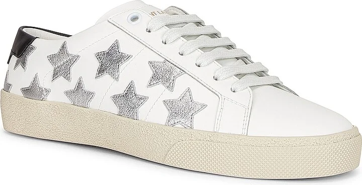 Saint Laurent Court Classic Star Sneakers in White - Image 2