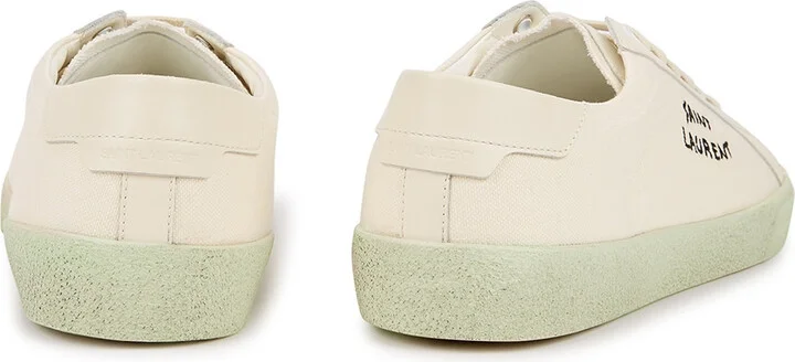 Saint Laurent Court Off-white Canvas Sneakers - Image 3