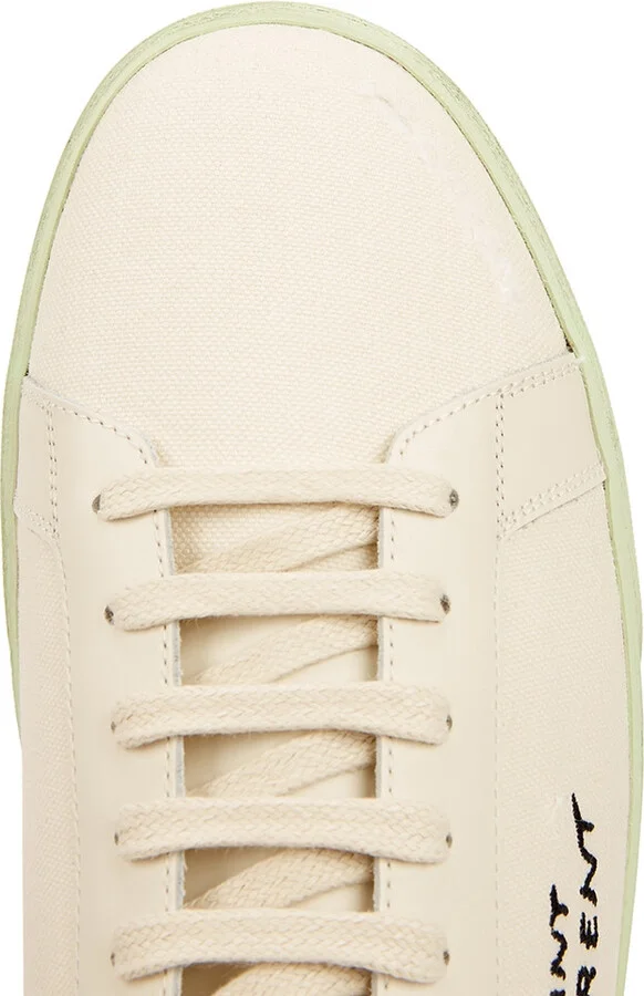 Saint Laurent Court Off-white Canvas Sneakers - Image 4