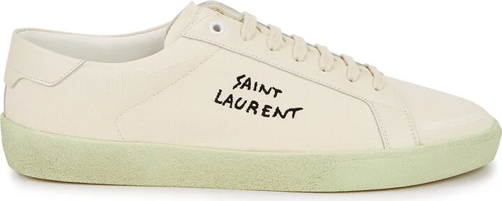 Saint Laurent Court Off-white Canvas Sneakers