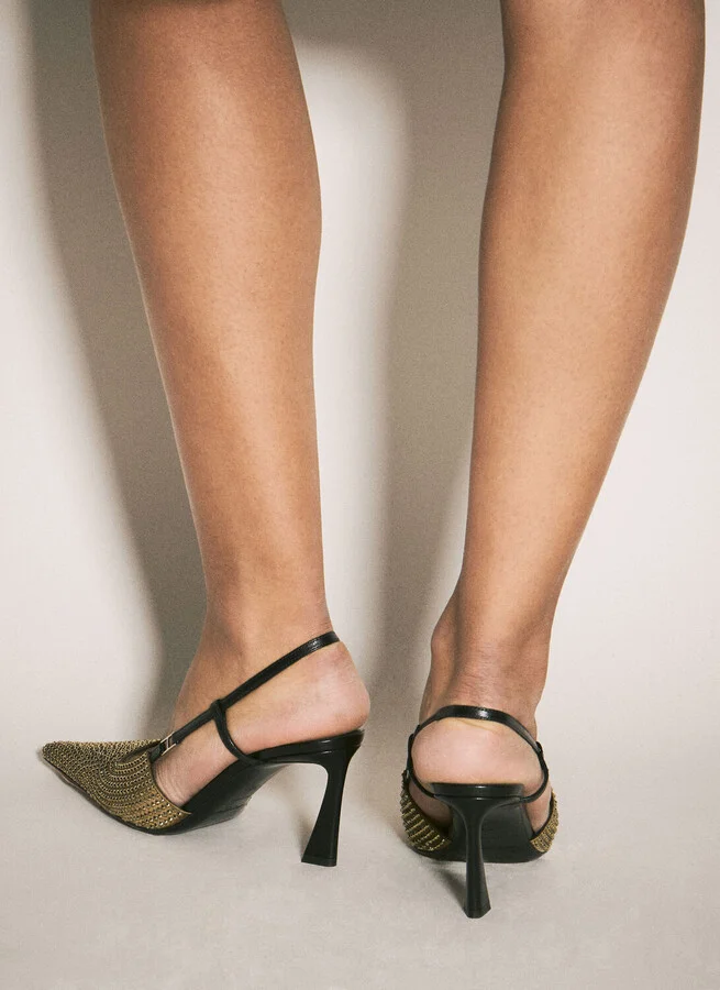 Saint Laurent Crystal-embellished Pumps - Woman Heels Beige Eu - 40 - Image 3