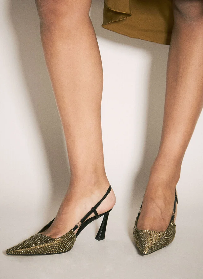 Saint Laurent Crystal-embellished Pumps - Woman Heels Beige Eu - 40 - Image 5