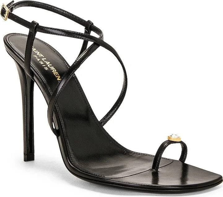 Saint Laurent Date Sandal in Black - Image 2