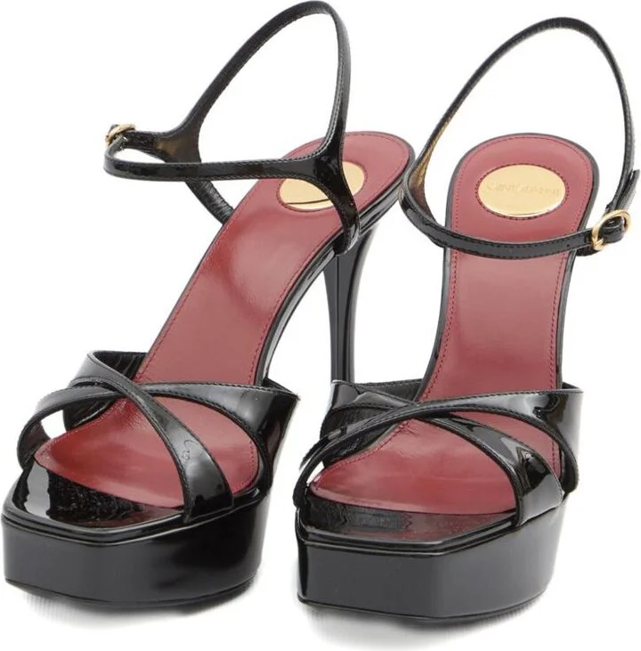 Saint Laurent Debbie Patent Leather Sandals - Image 4