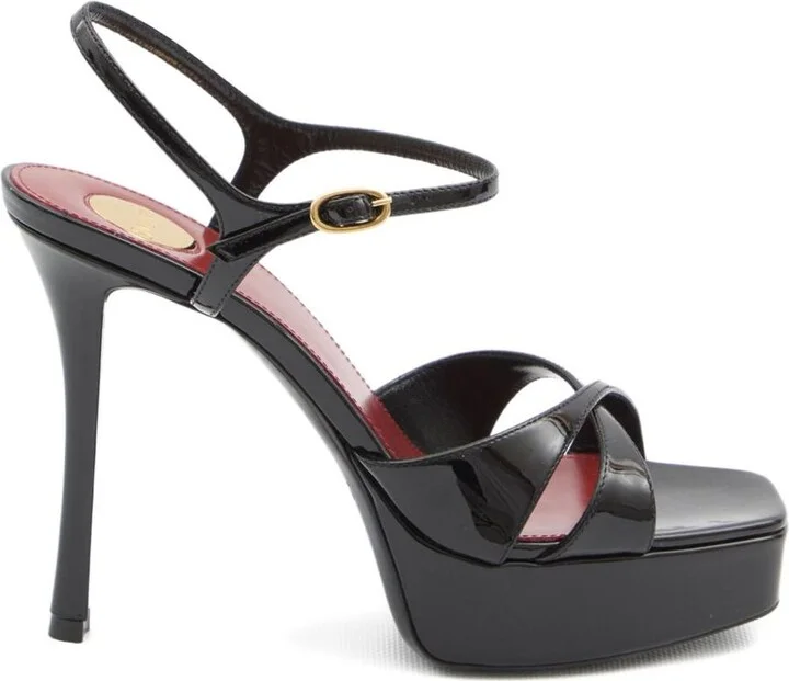Saint Laurent Debbie Patent Leather Sandals