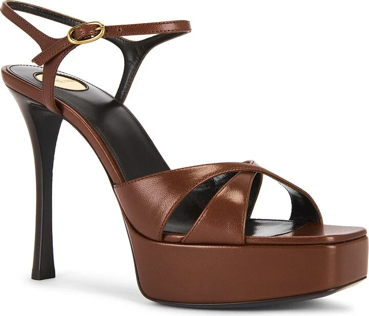 Saint Laurent Debbie Sandal in Brown - Image 2