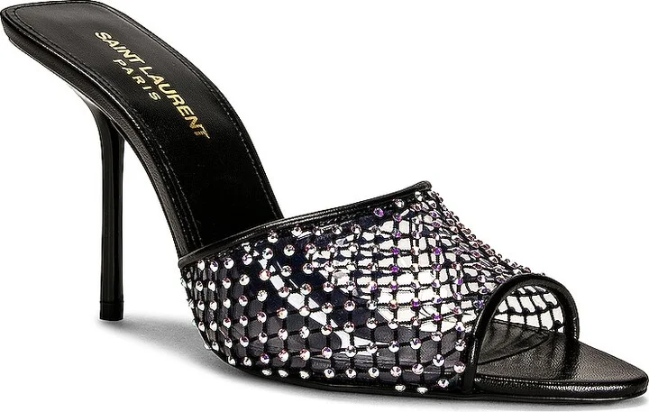 Saint Laurent Disco Mules in Black - Image 2