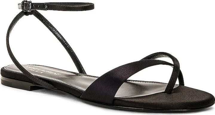 Saint Laurent Dive Flat Sandal in Navy - Image 2