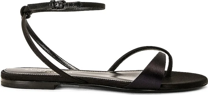 Saint Laurent Dive Flat Sandal in Navy