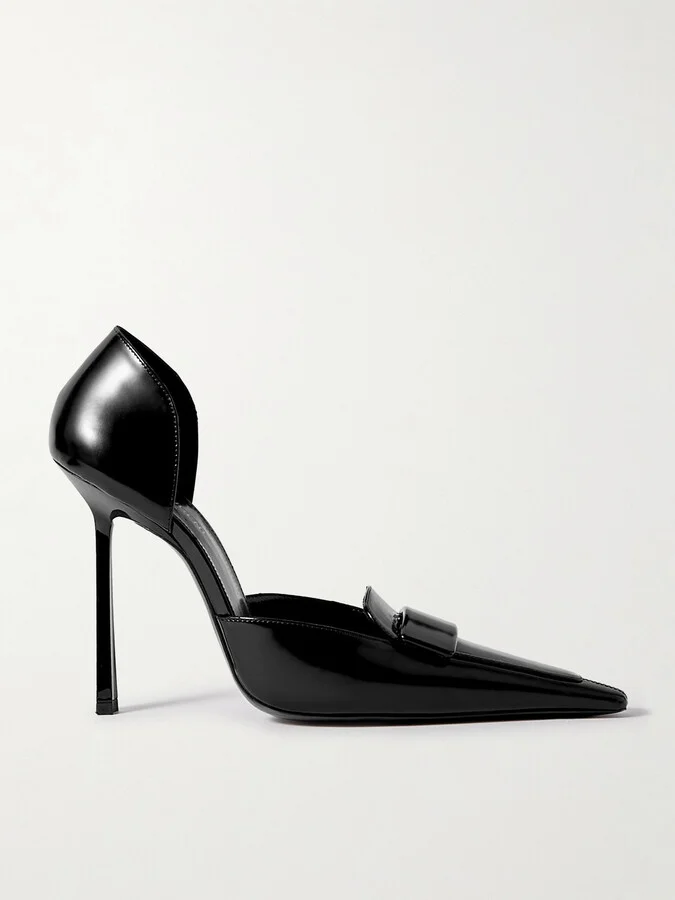 SAINT LAURENT - D'orsay Glossed-leather Pumps - Black