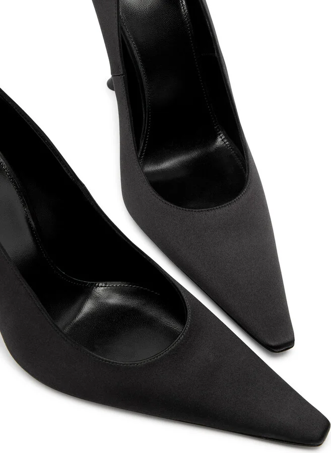 Saint Laurent Doville 110 Anklet-embellished Satin Pumps - Image 3